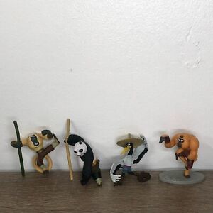 Kung Fu Panda Toys Mini Figures Lot Poe Monkey Crane DreamWorks Collectible 2"