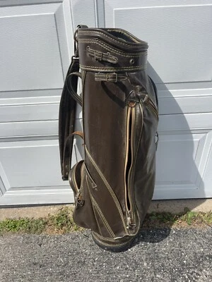Bolsa de golf clásica vintage Titleist de cuero sintético marrón Foto 1 de 4