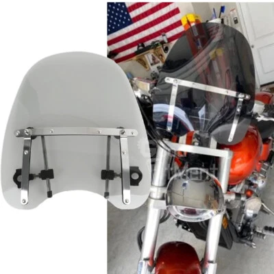 18"x16" Large Windshield Windscreen Smoke For Harley Sportster XL 1200 883 1200C - Изображение 1 из 4