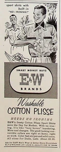 1953 E&W Lavable Algodón Plisado Sin Planchar Vintage Años 50 Impresión Anuncio Hueso de Perro Hamaca - Imagen 1 de 2
