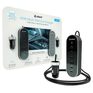 Atomi Caricabatteria USB 40W 12V - Confezione da 2 - Foto 1 di 9