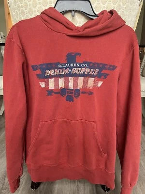 Denim & Supply Ralph Lauren Men’s MEDIUM Hoodie Sweater Stars & Stripes Eagle - Image 1 of 4