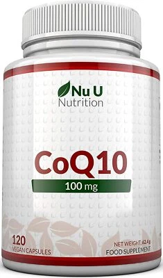 NU U NUTRITION Coenzym Q10 100 mg CoQ10-Nahrungsergänzungsmittel 120 Kapseln