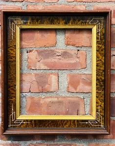 C1875 Victorian Mahogany Eastlake Style Picture Frame. Faux Bois Tortoise Shell - Picture 1 of 10