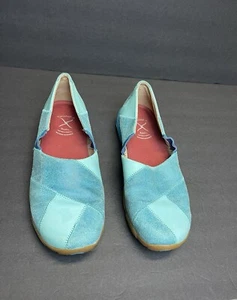 Twisted X Driving Moccasin Women's Patchwork Blue Suede Leather Slip On size 10m - Picture 1 of 8