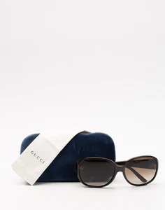 PVP €350 GUCCI GG3623/K/S Gafas de sol redondas Logo GG Cuero Borde Lentes degradadas - Imagen 1 de 10