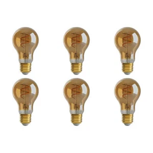 4.5W A19 LED - Amber - Medium base - 2000K - 260 Lumens - 120V - 6-Pack - Picture 1 of 6