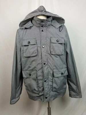 Chaqueta con Capucha Clavin Klein Para Hombres Ligera A Cuadros Rompevientos Talla XL Foto 1 de 4