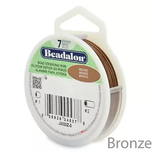 Alambre flexible de cuentas de bronce Beadalon 7 hebras 30 ft ~ elige la talla - Imagen 1 de 1