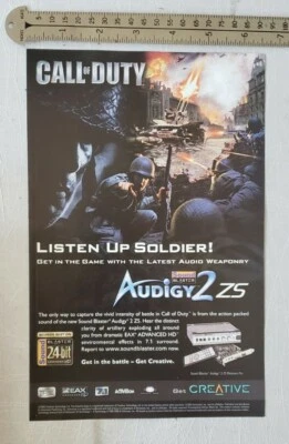 Call Of Duty Audigy 2 RARE Print Advertisement  - Image 1 of 2