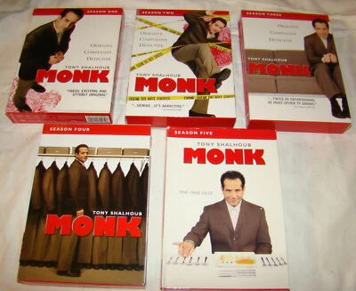 "Monk" TV Series DVD Set Seasons 1~2~3~4~5 Lot Tony Shalhoub - Image 1 of 4
