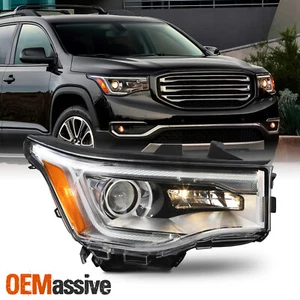 For 2017-2019 GMC Acadia Halogen Headlight w/ LED DRL Passenger Chrome Assembly - Picture 1 of 12