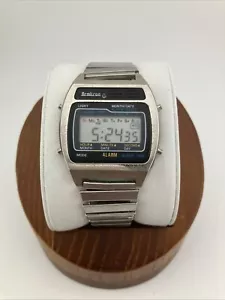 Vtg Armitron Men 34mm Digital Watch Silver Tone Alarm Stainless Steel - RUNS - Picture 1 of 18