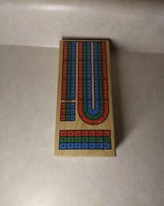 Vintage Wood Cribbage Board 3 Track Color Coded,pre-owned - Picture 1 of 4