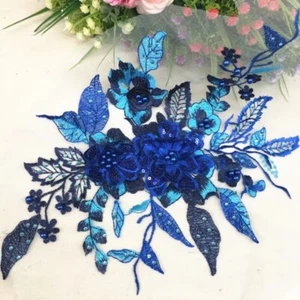 1 Stück 40*25 cm Pailletten Stickerei Perlen Strass Patch Spitze Brautkleid Applikation - Bild 1 von 25