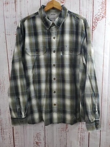 Carhartt Shirt Mens 2XL Long Sleeve Button Down Green Plaid Relaxed Fit Outdoor - Picture 1 of 14