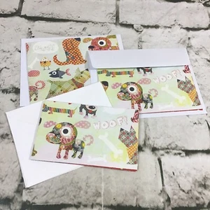 Woof! Dog Lovers Greeting Cards Happy Birthday Handmade Lot Of 3 W/Envelopes  - Picture 1 of 6