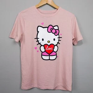 Old Navy Hello Kitty Graphic Tee Kids Sz XL Pink Love Short Sleeve Crew Neck - Picture 1 of 7