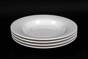 Pottery Barn Japan Textured White Rim Soup Bowls Set of 4 - Picture 1 of 4