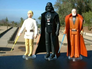 3 LOT Custom Vader, Luke, Ben DT Double Extension Lightsaber 1977 Star Wars - Bild 1 von 4