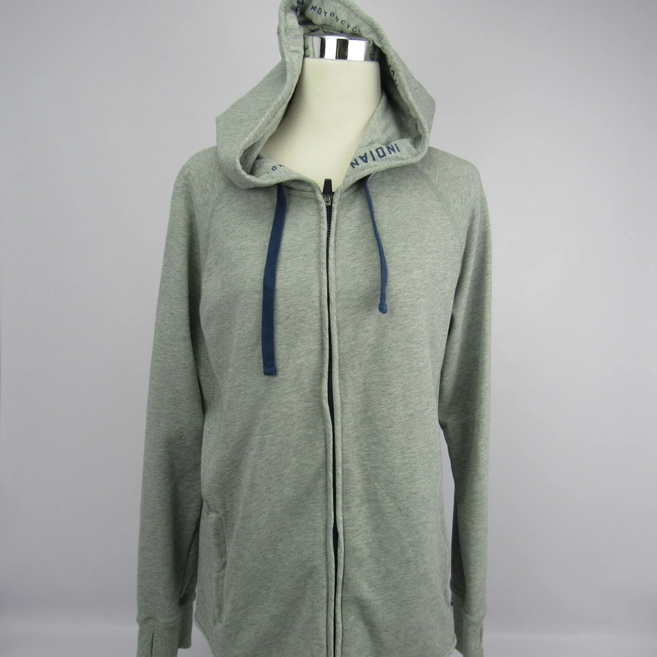 Sudadera con capucha gris jaspeado con cremallera completa Indian Motorcycle para mujer talla XL Foto 1 de 4