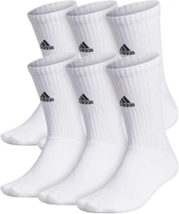 adidas Team 6-pack White Crew Sock - 6 Pair XL - Fits men's shoe 12-16 - Picture 1 of 6