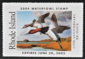 2004 Rhode Island Duck Stamp, RI16, Canvasbacks by Robert Steiner - Picture 1 of 2