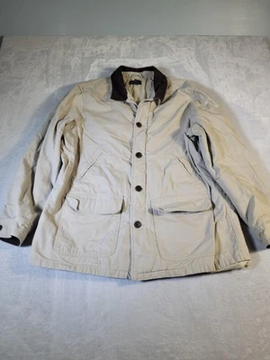 Chaqueta Lands End Para Hombres XL Beige Tostado Granero Tareas Abrigo Acolchado Forrado Cuello Pana Foto 1 de 4