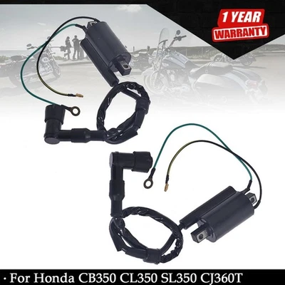 2 件 Ignition 线圈套装适用于本田摩托车 CB350 CL350 SL350 CJ360T CB360T 美国 — 第 1/4 张图片