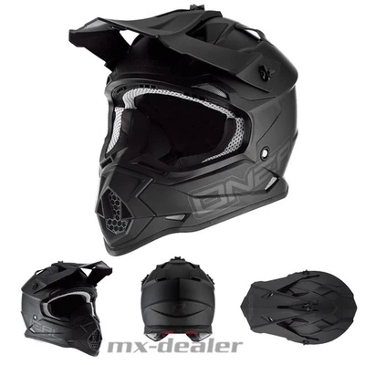 O`NEAL O'Neal Crosshelm 2SRS Flat Schwarz Matt ECE 06 MX Helm Motocross Enduro