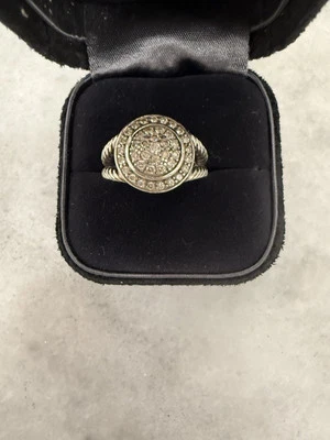 Anillo pequeño de diamantes David Yurman Albion en plata de ley talla 6 Foto 1 de 4