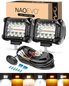 NAOEVO 4 Inch LED Pod Lights, White Amber White&Amber 6Modes  - Bild 1 von 9