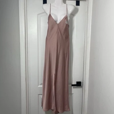 Intimately Free People Slip Dress Small Pink Maxi Romantic Sexy Fairy Date Slit - Image 1 of 4
