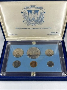 DOMINICAN REPUBLIC 1980 Proof Set 'Juan Pablo Duarte' 6 Coins w/ box - Picture 1 of 13