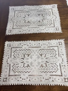 Vintage Tischsets handbestickt auf Madeira 2er Set weiß - Bild 1 von 6