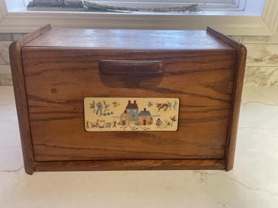 Vintage International Heartland Wooden Bread Box  16” Wide By Good Wood - Image 1 of 4