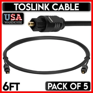 Cable óptico TOSLink 6 pies delgado fibra óptica audio digital barra de sonido cable 5 piezas - Imagen 1 de 5