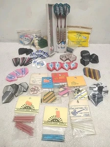 Vtg Unicorn 21 Gram Tungsten Nickel Alloy Steel Tip Darts Lot w/ Flights &Shafts - Picture 1 of 20