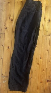 100% Silk Other Stories Size 38 Relaxed Trousers In Black - Picture 1 of 4