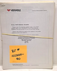 LOT USED PARTS MANUAL SUPPLEMENT FOR VERSATILE 855/875 TRACTORS REF# 1222025-910 - Bild 1 von 24