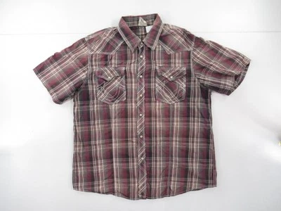 True Religion Men's Plaid Western Short Sleeve Snap Front Shirt Size 2X #A504 - Image 1 of 4