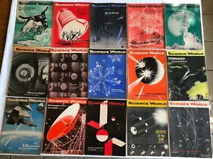 LOT OF 15 SCIENCE WORLD MAGAZINE 1959 STARS VENUS X-15 CRYOGENICS TORNADO IONS - Bild 1 von 9