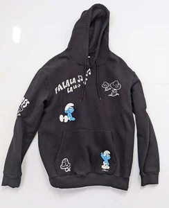 Official Smurfs Hoodie Hooded Sweatshirt Black LARGE - Picture 1 of 4