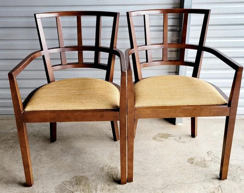 Set of 2 - KNOLL Studios 1991 Raul de Armas Mid Century Modern Arm Chair Cover