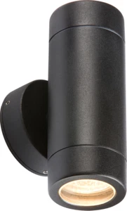 Knightsbridge WALL2LBK IP65 35W GU10 Aluminium Black Powder-coated Wall Light - Picture 1 of 1