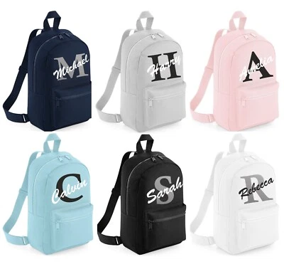 BAGBASE Personalisierter Mini Kinder Rucksack Initialen beliebiger Name Kleinkind Schule Kindergarten Tasche MB#2