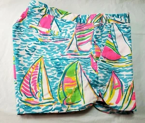 Pantalones Cortos para Mujer Lilly Pulitzer 00 Rosa Aqua Veleros Regata Náutica - Imagen 1 de 5