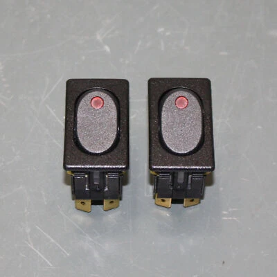 (2) McGill Lighted Rocker Switches 0862-0206, 14V AC / DC, DPST, for RV / Camper