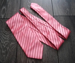 ITALO FERRETTI SILVI MARINA LUXURY SILK NECK TIE PINK COLOR STRIPED MADE ITALY - Picture 1 of 9