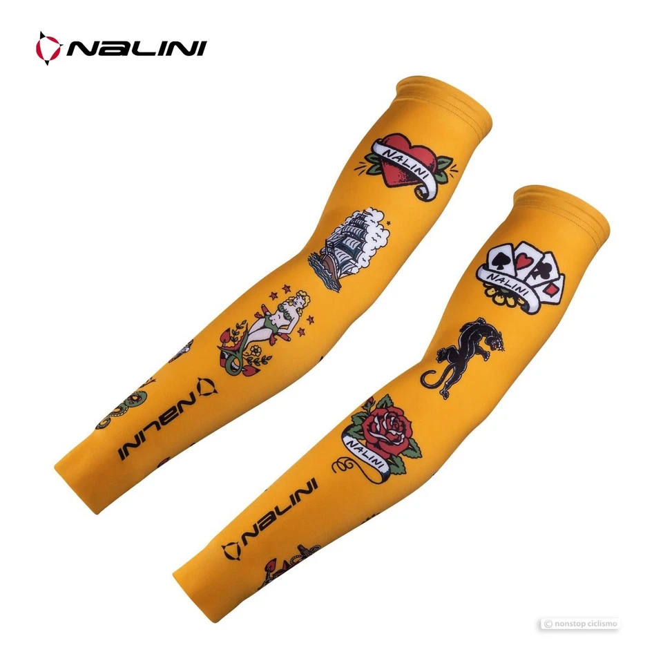 NEW Nalini FUNNY Lightweight UV Protection Cycling Arm Warmers : ORANGE - Image 1 of 1